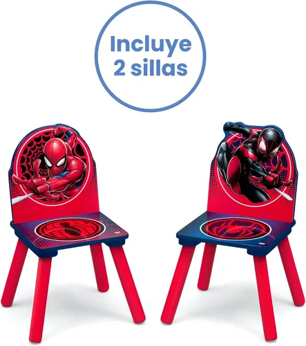 Miniatura 6 de Delta Children - Juego de mesa para niños Marvel Spider Man con almacenamiento (incluye 2 sillas) certificado Greenguard Gold, talla única, azul/rojo