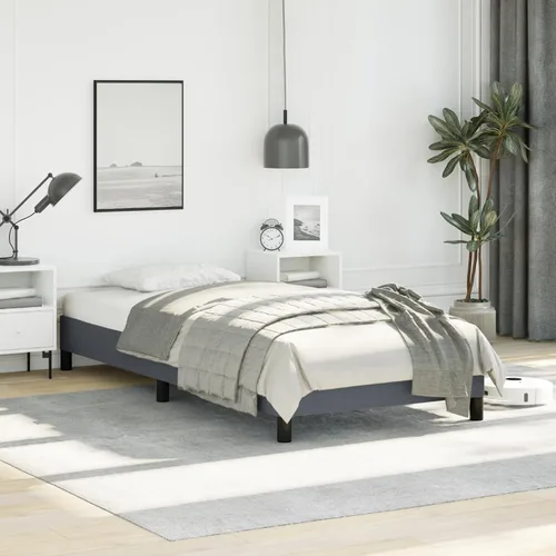 Miniatura 11 de vidaXL Marco de cama, marco de cama tapizado de plataforma, base de cama doble con soporte de listones de madera para dormitorio, gris oscuro
