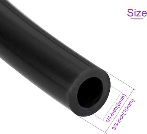 Miniatura 3 de DMiotech Tubo de silicona industrial negro de 1/4 "(6 mm) ID 3/8 "(10 mm) OD 10 pies tubo de silicona industrial negro para bomba de aire de agua