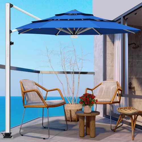 Miniatura 33 de EliteShade USA Sombrilla de Mercado de 10 Años Sin Decoloración de 9 Pies 3 Niveles Sombrilla de Patio Sombrilla de Mesa para Exteriores con Beige