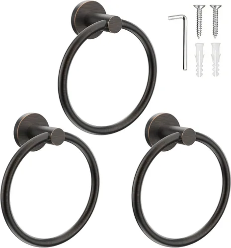 Miniatura 19 de SetSail Toallero de acero inoxidable con rosca para pared de baño, toallero de mano de acero inoxidable para baño, agujero de taladro de cocina