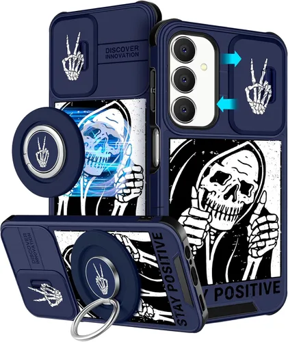 Miniatura 33 de Funermei Funda para teléfono Samsung Galaxy A15 5G - [2 en 1] Funda para teléfono de mujeres lindas chicas, diseño femenino de mariposa negra