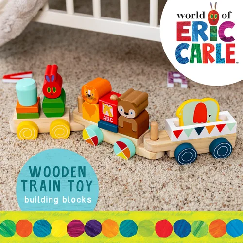 Miniatura 2 de Kids Preferred World of Eric Carle The Very Hungry Caterpillar - Juego de tren de madera, 12 piezas