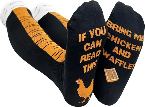 WHOTAY Calcetines divertidos de pierna de pollo para mujeres y hombres, calcetines novedosos de pies de pollo, regalos de pavo hasta la rodilla