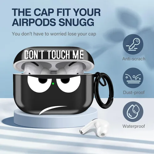 Miniatura 3 de Funda para Airpods Pro, Don't Touch Me for Airpods Pro Cover con llavero/Funda suave y bonita a prueba de golpes para mujeres y hombres, compatible
