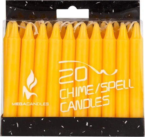 Miniatura 3 de MEGA CANDLES 20 piezas de velas cónicas mini sin perfume amarillas exquisitas, 10 cm de alto x 1 cm de diámetro, Campanas Mágicas, Encantamiento