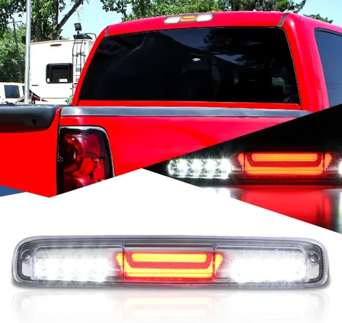 Miniatura 4 de Auto Dynasty Luz de Freno LED Cromada de Doble Fila para Tercera Posición de Montaje Alto Compatible con Silverado Sierra GMT800 99-07 Cromo