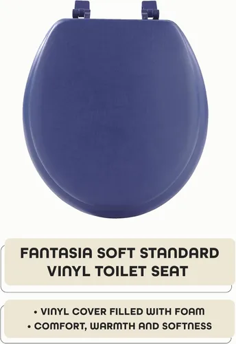Miniatura 2 de Achim Home Furnishings TOVYSTBK04 Asiento estándar para baño de 17 pulgadas Fantasia, TOVYSTNY04 Azul marino