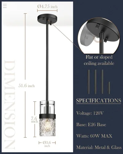 Miniatura 7 de LMS Juegos de luces, juego de 2 unidades a juego, moderno accesorio de iluminación colgante industrial o lámparas de baño de 3 luces, LMS-188