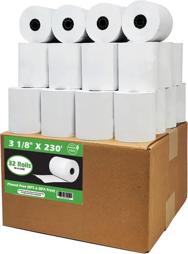 Miniatura 14 de (10 Rolls) 3 1/8 x 230 thermal paper square POS cash register thermal receipt paper rolls bpa free BuyRegisterRolls