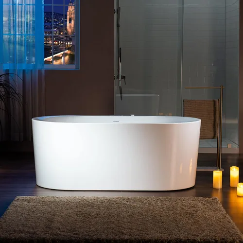 Miniatura 14 de WOODBRIDGE 59" x 151 cm Bañera independiente de hidromasaje con chorros de agua y burbujas de aire, con panel de control LED, BJ100, Blanca
