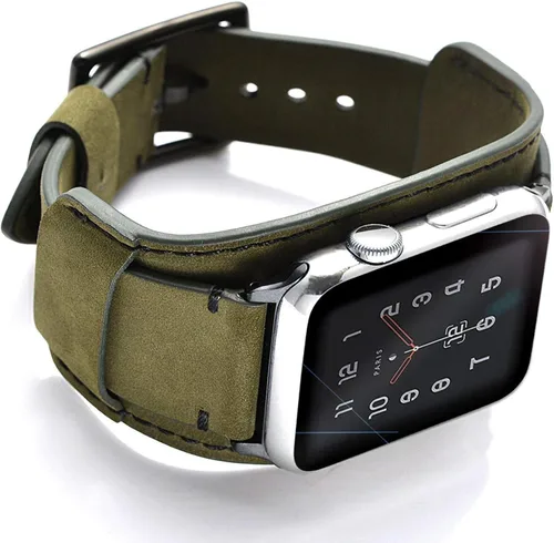 Miniatura 11 de Correa compatible con Apple Watch de 49/46/45/44mm/42mm (Series 3 2 1), pulsera de cuero genuino Crazy Horse Compatible con iWatch Ultra/Ultra2