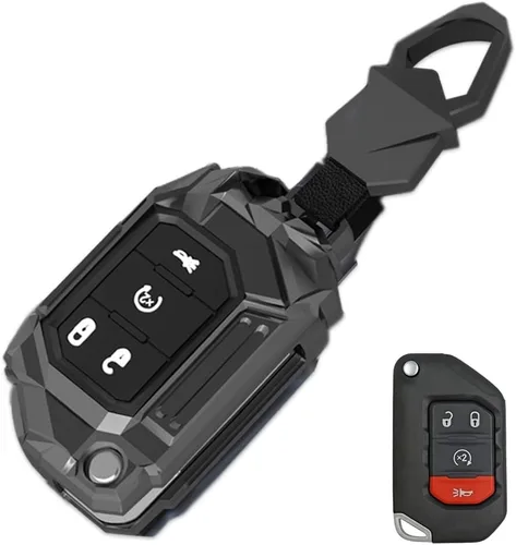 Miniatura 8 de Funda de aleación de zinc para llavero compatible con Jeep Wrangler Gladiator JL JLU Sahara Rubicon The Sport JT Overland Sport S 2018-2023