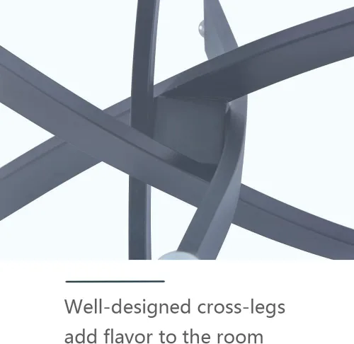 Miniatura 5 de Mesa de comedor de vidrio templado con patas de metal negro, mesa de cocina rectangular moderna de 47 pulgadas para cocina, comedor, oficina en casa