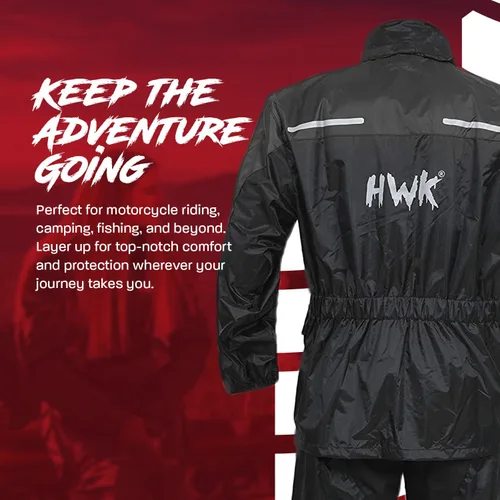 Miniatura 6 de HWK Traje de lluvia para motocicleta para hombres y mujeres, equipo de lluvia para motocicleta impermeable de dos piezas con chaqueta y pantalones