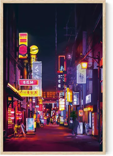 Miniatura 41 de HAUS AND HUES Póster de Tokio, arte de pared de neón de anime japonés, decoración urbana de luces de ciudad de Tokio, póster genial de Cyberpunk