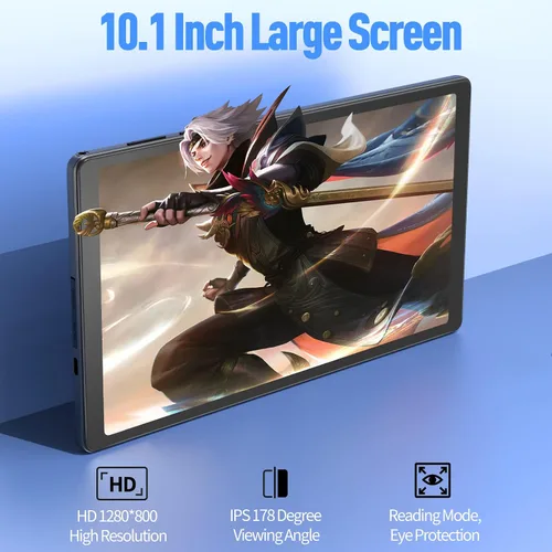 Miniatura 6 de Tablet Android de 10 pulgadas, 32 GB de almacenamiento, cuatro núcleos, pantalla HD IPS, cámara dual, WiFi, Bluetooth, tabletas con batería de 6000