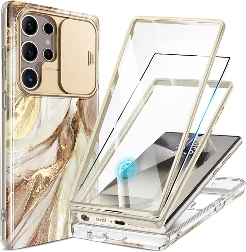 Miniatura 9 de GVIEWIN para Samsung Galaxy S23 Ultra Funda con cubierta deslizante para cámara, [Protector de pantalla incorporado] [2 Marcos frontales] Funda