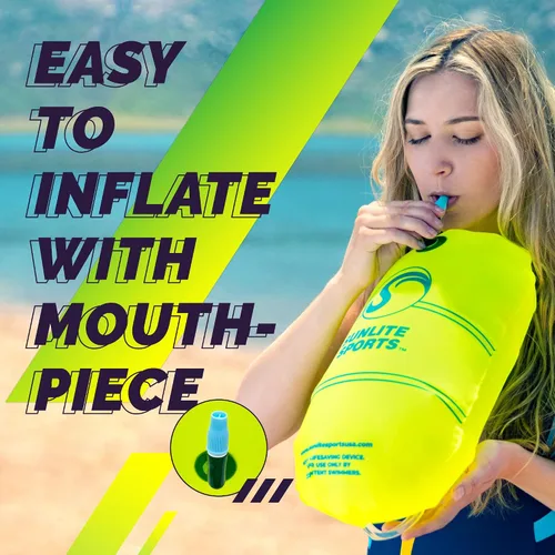 Miniatura 5 de Sunlite Sports Boya de natación de alta calidad, altamente visible, impermeable, de seguridad, flotador, entrenamiento para natación en aguas