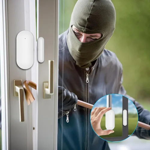Miniatura 3 de YBJ Detector magnético inalámbrico para puerta y ventana, sistema de alarma de seguridad para el hogar, alarma de entrada, antirrobo, prevención