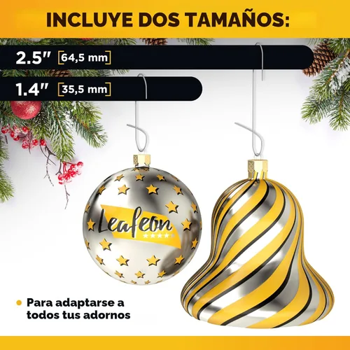 Miniatura 2 de Leafeon Paquete de 150 ganchos para adornos de Navidad – Excelentes ganchos para adornos de Navidad para decoración de árbol de Navidad (plateado)