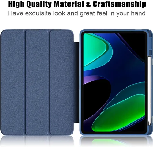 Miniatura 7 de Funda para Xiaomi Pad 6 de 11 pulgadas, carcasa rígida transparente para Xiaomi Pad6 Pro 2023, con encendido y apagado automático, azul oscuro