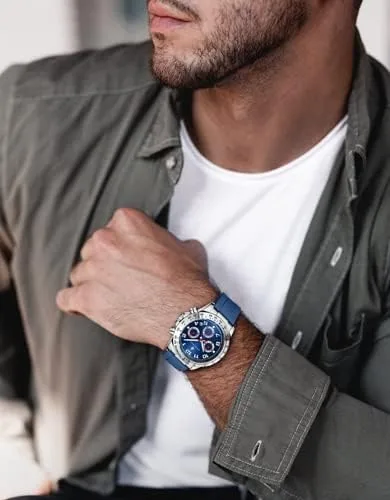 Miniatura 5 de AKNIGHT Men Watch Watch for Men Chronograph Analog Quartz Waterproof Wrist Watches Fashion Business Classic Watch, Easy Read Dress Watch Auto Date