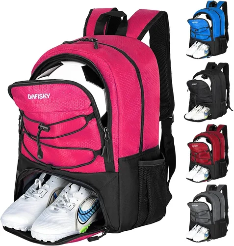 Miniatura 11 de DAFISKY Mochila de fútbol juvenil – Bolsa de fútbol con zapatos y compartimento para pelotas Bolsa deportiva para baloncesto, voleibol, fútbol