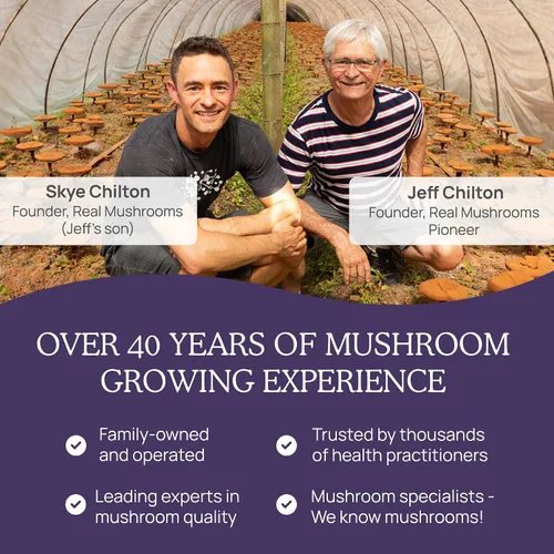 Miniatura 8 de Real Mushrooms Cápsulas de zinc y vitamina D2, con extractos orgánicos de hongos Chaga y Reishi, vitaminas para apoyo general del bienestar, vegano