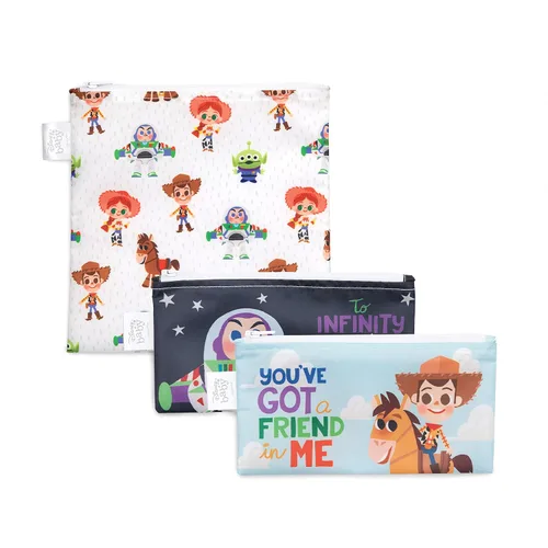 Miniatura 25 de Bumkins - Bolsas reutilizables para snacks, para almuerzo escolar de niños y porciones para adultos, tela lavable, bolsa con cierre de tela