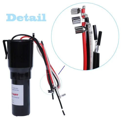 Miniatura 4 de RCO410 Kit de condensador de arranque duro 3 en 1, compatible con refrigeradores y congeladores, 1/4-1/3 H.P. 115VAC (1 unidad)