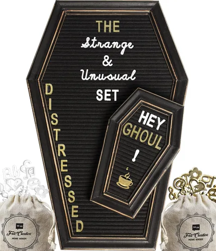 Miniatura 9 de Letrero de tablero de letras de ataúd [combo grande y mini] – Decoración de bruja, decoración gótica para el hogar, tablero de palabras con letras