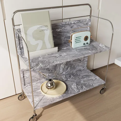 Miniatura 6 de CRE8TIVE Papel de contacto de mármol gris plateado mate, encimeras de despegar y pegar, papel tapiz de mármol pizarra impermeable, extraíble