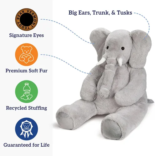 Miniatura 5 de Vermont Teddy Bear Animal de peluche de dinosaurio gigante – Peluche de dinosaurio jumbo, 3.5 pies, dinosaurio de 42 pulgadas, juguetes grandes