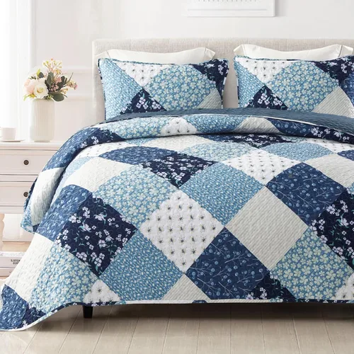 Miniatura 13 de Exclusivo Mezcla Edredones/Colchas Reversibles Bohemias Tamaño King, Colchas Azul Marino Ligeras Cubrecama para Todas las Estaciones Edredón
