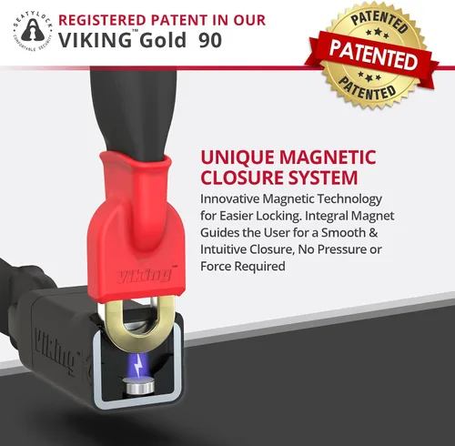 Miniatura 3 de Seatylock Viking - Cerradura de cadena para bicicleta con llave, magnética, patentada, clasificada segura, segura, antirrobo, cerradura inteligente