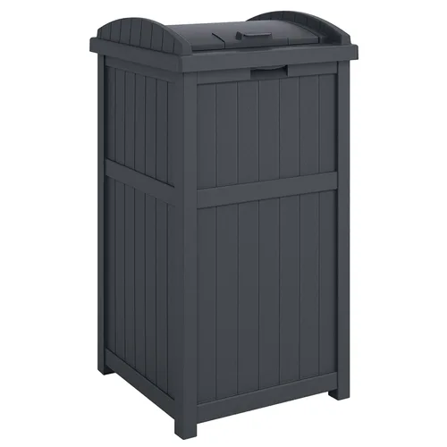 Miniatura 2 de Suncast Paquete de 4 contenedores de basura para exteriores con tapa con pestillo, capacidad de 33 galones Ciberespacio