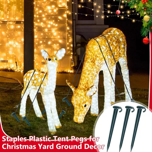 Miniatura 5 de Vicenpal 24 piezas estacas de plástico de 7 pulgadas para patio inflables, estacas de jardín de plástico resistente para tienda de campaña, repuesto