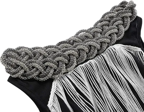 Miniatura 6 de kayamiya Women's Flapper Dresses 1920s Gatsby Vintage Swing Long Tassel Fringe Ballroom Dance Cocktail Dress