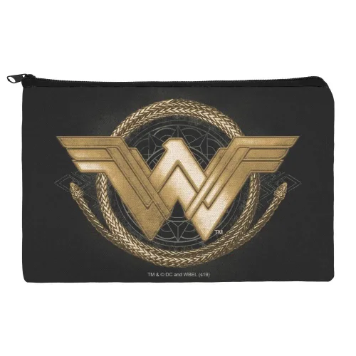 Wonder Woman Película Golden Lasso Logo Maquillaje Cosméticos Bolsa Organizador Bolsa, Natural, amarillo