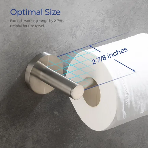 Miniatura 4 de Kibi Portarrollos circulares de papel higiénico – Moderno soporte de papel higiénico montado en la pared, construcción de latón resistente, Níquel