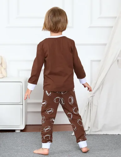 Miniatura 3 de A&J DESIGN Pijamas deportivas de algodón para niños de 2 a 14 años, conjunto de pijama de 2 piezas