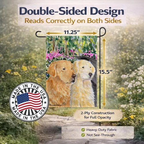 Miniatura 4 de Caroline's Treasures SS8974GF - Bandera decorativa para jardín con diseño de Golden Retriever para jardín, jardín, jardín, multicolor Golden