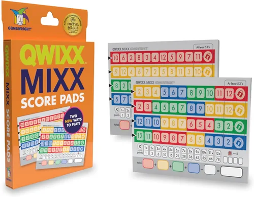 Gamewright Qwixx Mixx - Juego de mesa genuino, tarjetas de puntuación de repuesto para mejorar el juego Qwixx - Un juego de dados rápido para la