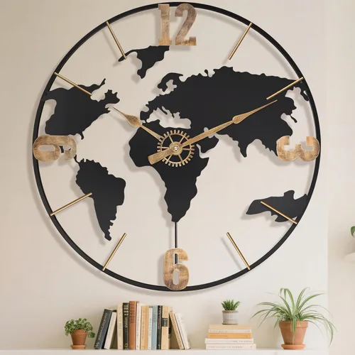 Miniatura 12 de Pytha Sight - Reloj de pared grande de 24 pulgadas, decorativo y moderno, para decoración de sala de estar, gran reloj de pared decorativo y Oro