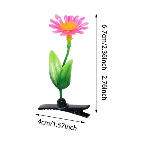 Miniatura 2 de 32 pinzas para el cabello con brotes de frijoles, divertidos clips de brote aleatorio, estilos mezclados para plantas, hierba, flores, mariposas