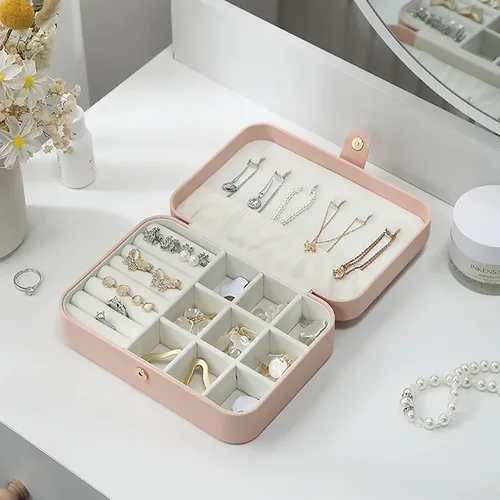 Miniatura 4 de Caja organizadora de joyas de viaje pequeña personalizada para niñas y mujeres caja de joyería portátil con nombre personalizado flor de nacimiento