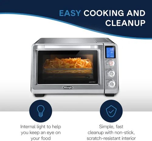 Miniatura 3 de De'Longhi - Horno tostador de convección digital de 10 en 1, 24L, horno de convección real con luz interna, parrillas, asado, horneado