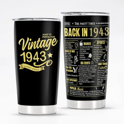 Miniatura 19 de Vasos de feliz cumpleaños 95 para hombres y mujeres, regalos de acero inoxidable en el año 1931, regalo de cumpleaños de 95 años para esposa