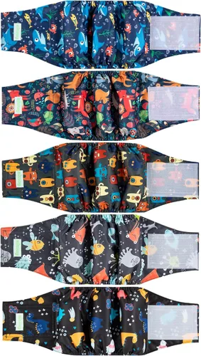 Miniatura 8 de wegreeco Pañales para perros pequeños machos, bandas reutilizables para el vientre para perros machos, pañales lavables para cachorros machos